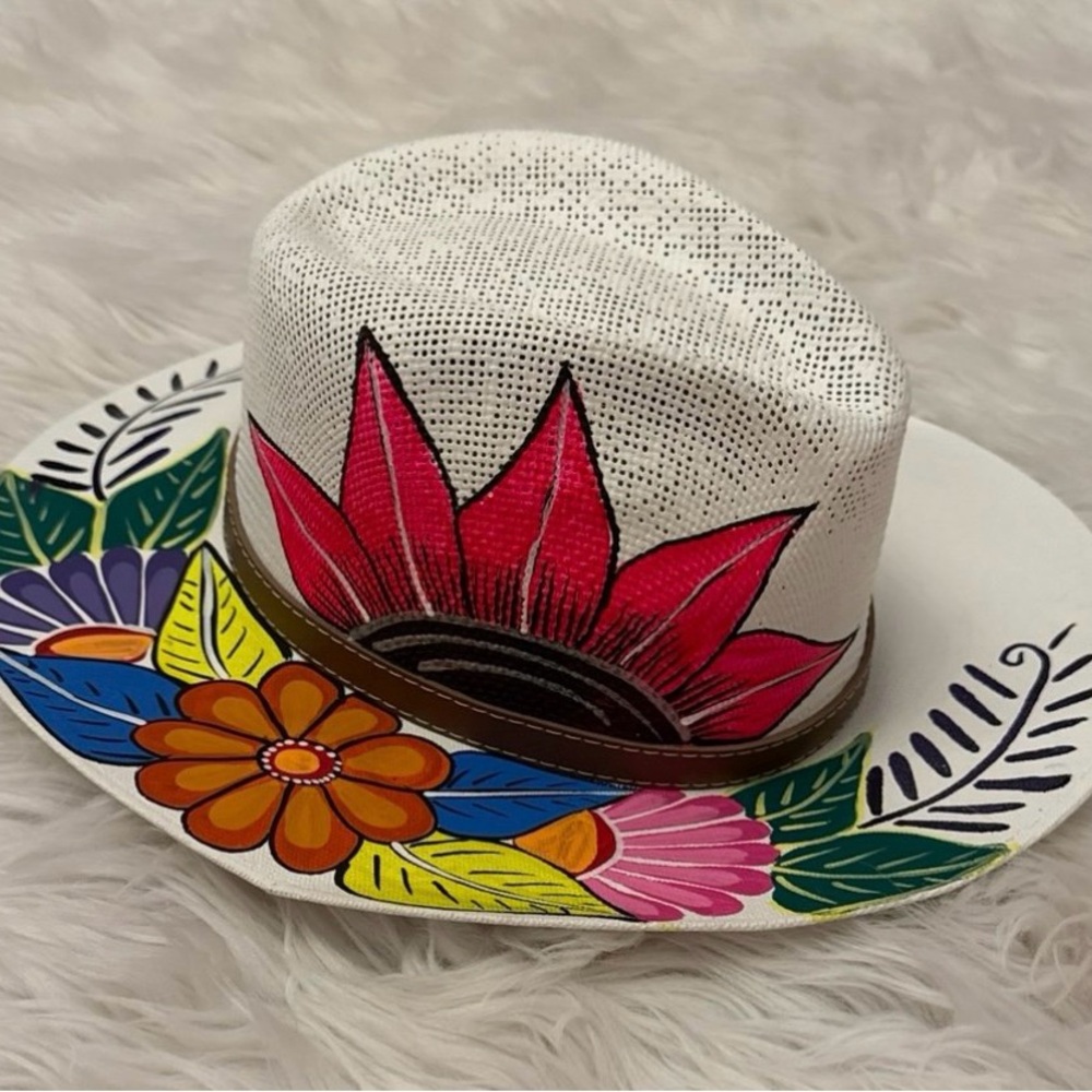 Colorful Floral Painted Hat
